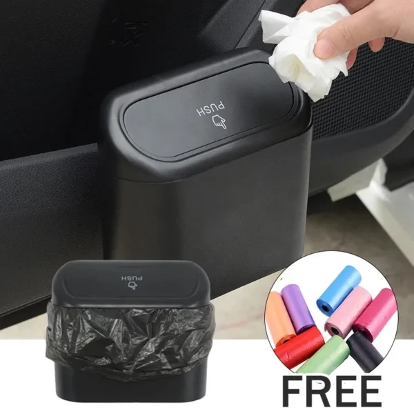 Ready StockCar Dustbin Can Garbage Universal Trash Bin Portable Organizer Holder Hanging Mini Wastebasket Bin Office Home Tools