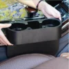 Portable Car Seat Seam Gap Wedge Cup Holder Drink Bottle Stand Storage Organizer PU Leather Water Side Keeper