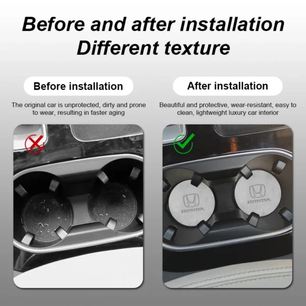 2pcs Car Coaster Cup Holder Antislip Mat Imprinted Car Logo Water Cup Pad