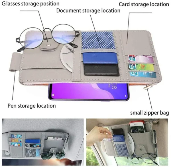 d1b774d381dd6110aa1ffdb519001db4.jpg_.webp Car Sunvisor Organizer Sun Visor Organiser Storage Bag Sunvisor Card Sunglasses Holder Car Tissue Holder Car Pocket Bag Storage Box Holder Car Interior Accessories