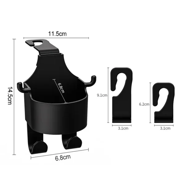 Car Seat Hook with Drink Holder Car Headrest Organizer Car Phone Holder Multifunctional Drink Pocket Car Storage hanger