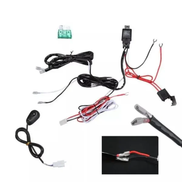 Car 12V 40A Sportlight Wiring Kit Harness Kit Strobe with On Off Switch Relay Fog Lamp Wire Kit  relay Spot Light