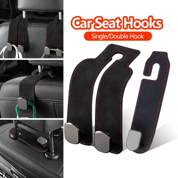 fe8bce7d0f89f9a712ba081f19c24e0b.jpg_.webp Car Seat Headrest Hook Leather Metal Hook Storage Hanger Car Back Seat Foldable Hidden Hook Universal Car Interior Accessories