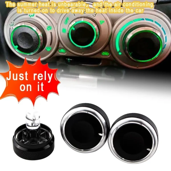 Perodua Myvi 1st Gen 20052010 3pcs Aircond Knob Black Aluminium Alloy Plug and Play