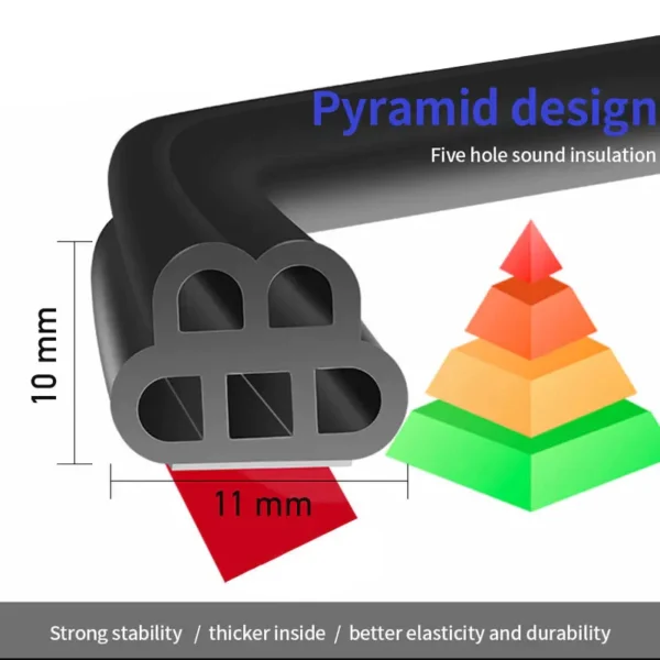 sg-11134201-7rd45-lvjqe8ucwnf046.webp 8 m Car Door Weatherstrip Rubber Seal Strip 2Layer Waterproof Noise Insulation Protector Strip Sealing For Door Hood Trunk