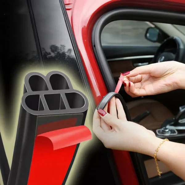 sg-11134253-824ii-mfc3uh3t61vvaa.webp Car Door Sealing Strip Soundproof Rubber Seal Strip Doublelayer B Type with Strong Selfadhesive Backing for Noise Reduction and Insulation 1 M 5 M